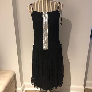 Alberta Ferretti Black silk dress with slip